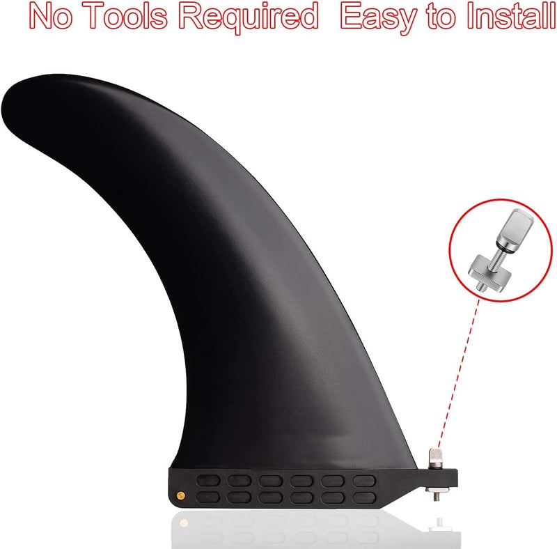 T-SIDAKE 9'' SUP Single Center Fin, Fiberglass Reinforeced Nylon SUP Replacement Fins, Free No Tool Fin Screw, Suitable for Longboard, Surfboard, SUP Single Fin Center Fin - Image 3